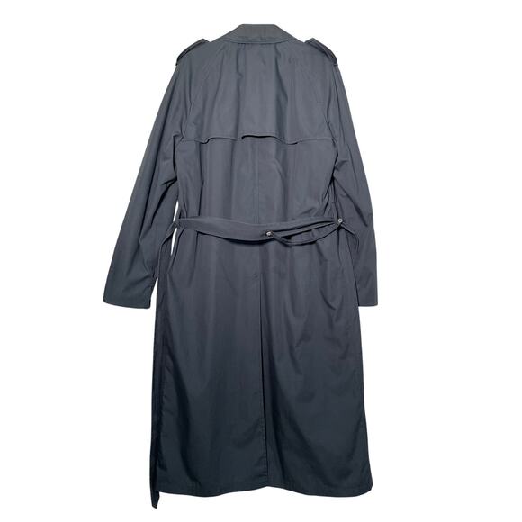 London Fog Men's Overcoat 42XLong Blue VTG DBL Breasted Fleece Liner All Weather - Picture 3 of 6